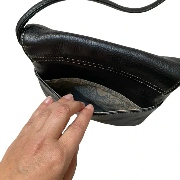 Everyday Black Pebbled Leather Crossbody Bag Small Purse Shoulder Handbag - Picture 10 of 11